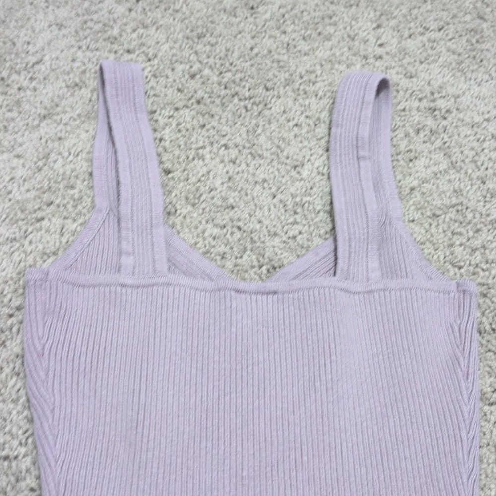 Abercrombie & Fitch Ribbed Bodysuit Taupe Purple Brown Size Small Thong - Picture 5 of 8